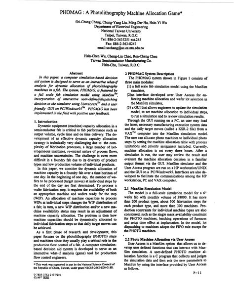 PHOMAG: a photolithography machine allocation game.